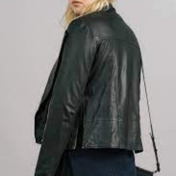 MANGO Designer Line Vegan Faux Leather Biker Jacket NEW NWT - Picture 3 of 4